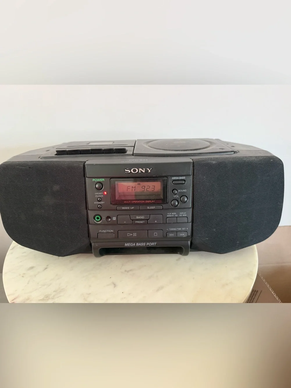 Sony CFD-S33 AM/FM Radio Cassette CD Player Boombox w/ Power Cord/ USED Works!!